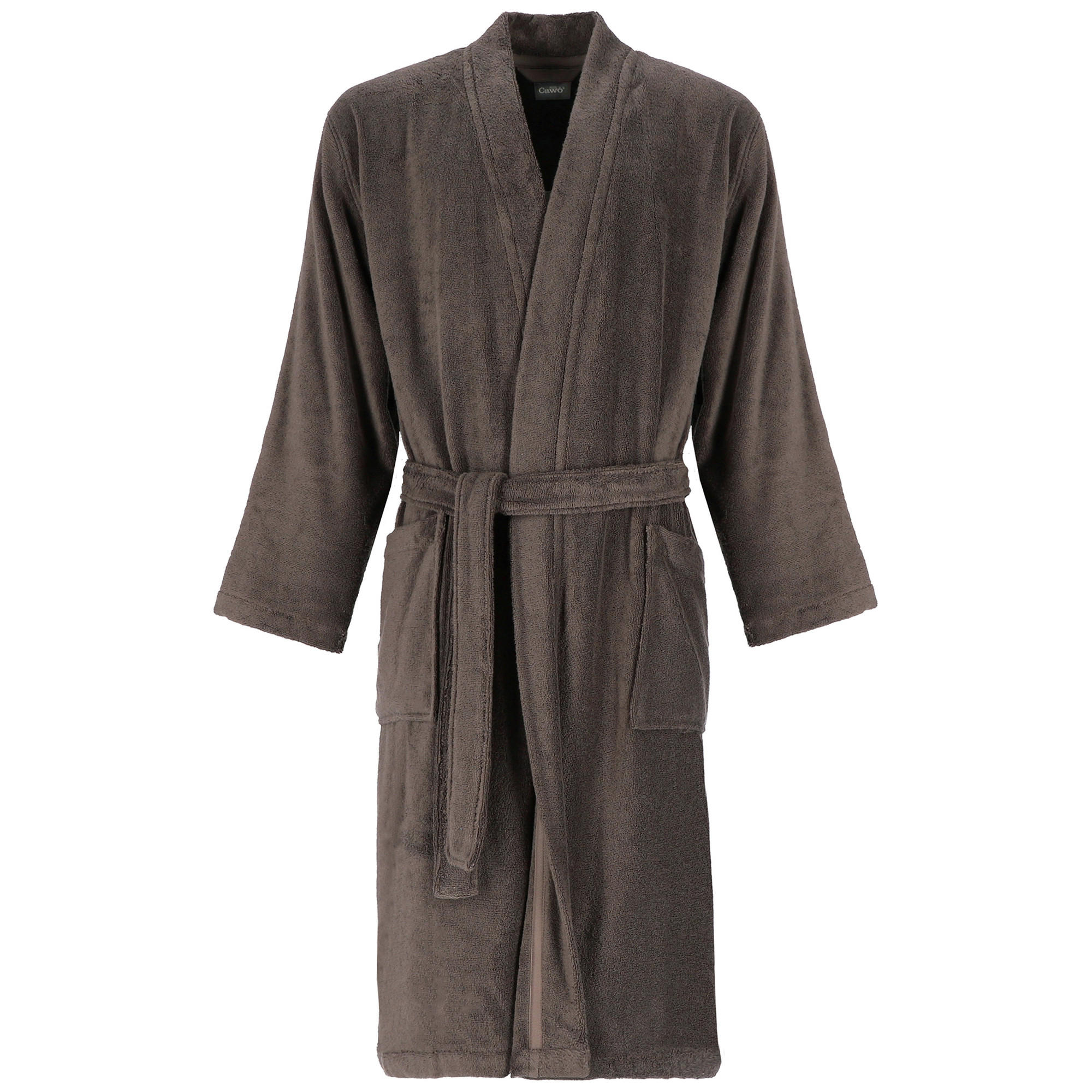 BADEMANTEL HERREN KIMONO UNI 828 PEPPER - 37 - Schwarz, Textil (Snull) - Cawö