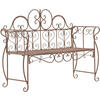 GARTENBANK 128/46 cm Metall Antik Braun - Braun, Metall (128/94/46cm) - CLP