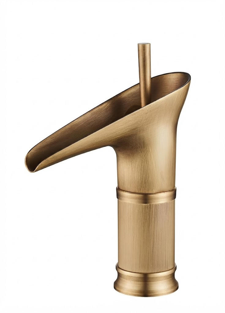 BADEZIMMERARMATUR mit Wasserschlauch, 24 cm hoch, gold - Goldfarben, Metall (24/6.8/21cm) - Vallsero