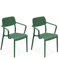 GARTENSTUHL GALIO mit Armlehnen, 2-er Set - Grün, Kunststoff (57/84/55.5cm) - KONSIMO®