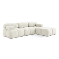 ECKSOFA Beidseitig Chenille Stoff Weiß - Pink/Schwarz, Kunststoff/Textil (285/191cm) - Makamii