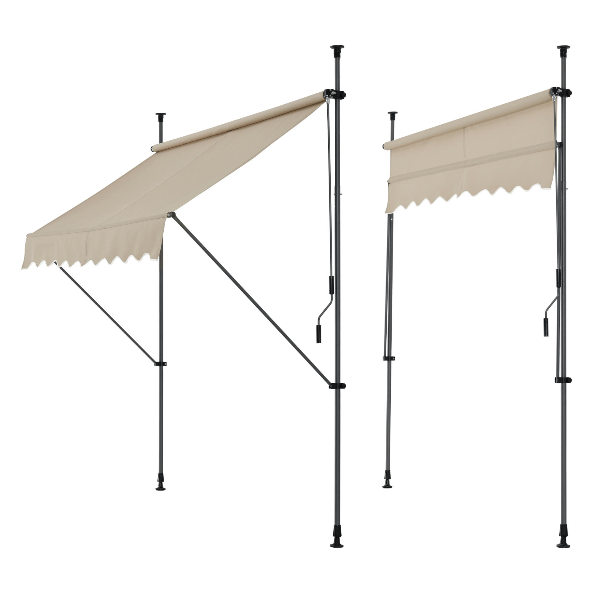 KLEMMMARKISE Stem - Sandfarben, Textil/Metall (200/309/120cm) - pro.tec