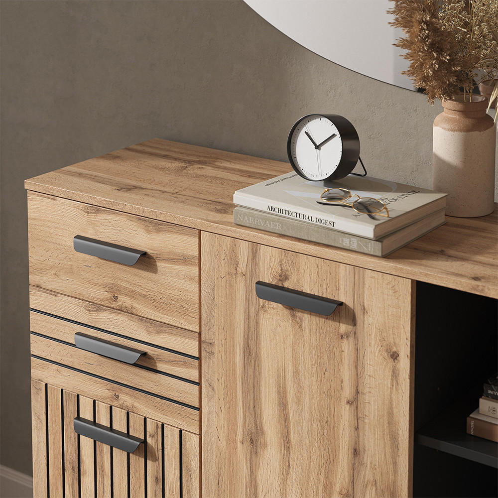 KOMMODE Amber Braun 120.1 x 100 cm mit 2 Schubladen und 2 Türen - Braun, Holzwerkstoff (38/100/120.1cm) - Vicco