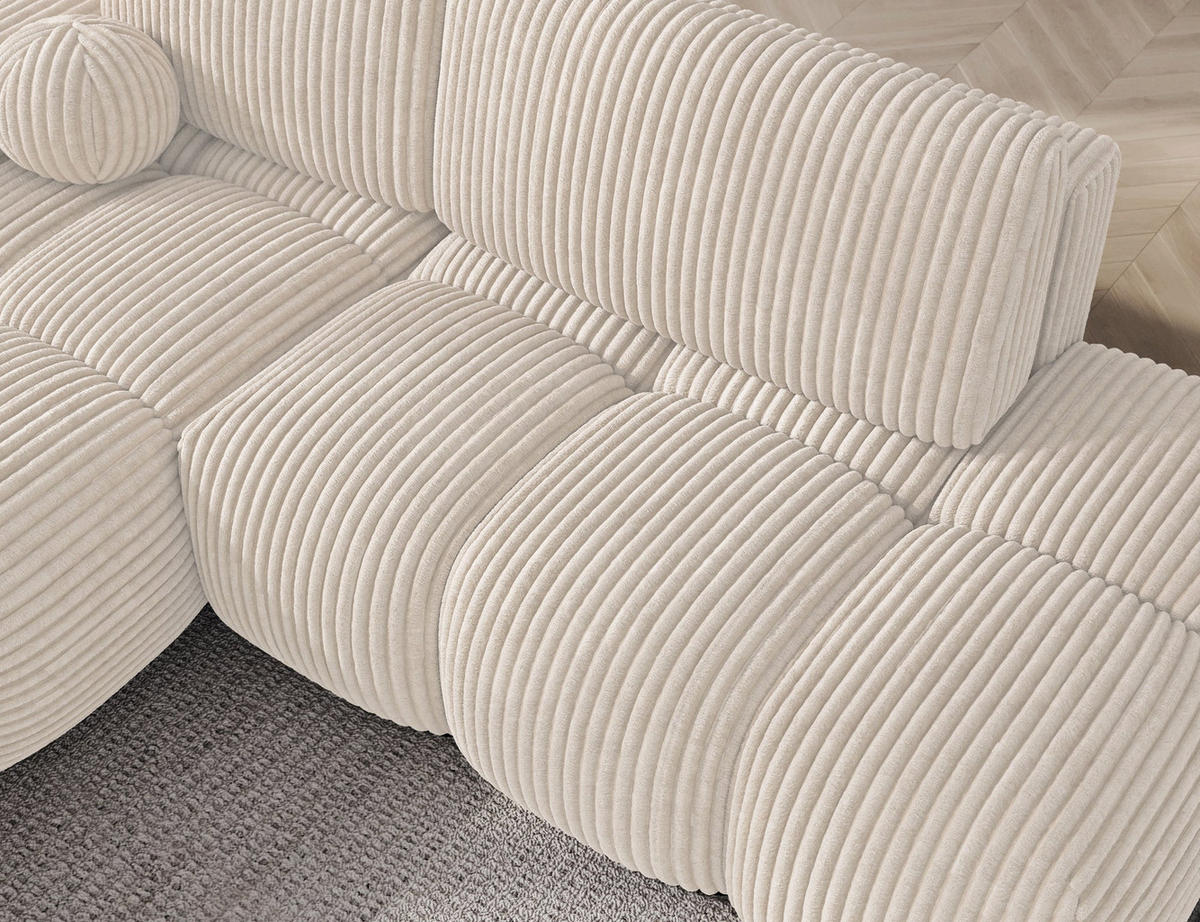 ECKSOFA VITTARIO mit Schlaffunktion & Bettkasten – Modernes L-Sofa 227 cm, inklusive Kissen - Weiß, Kunststoff (227/95cm) - Wohnideebilder