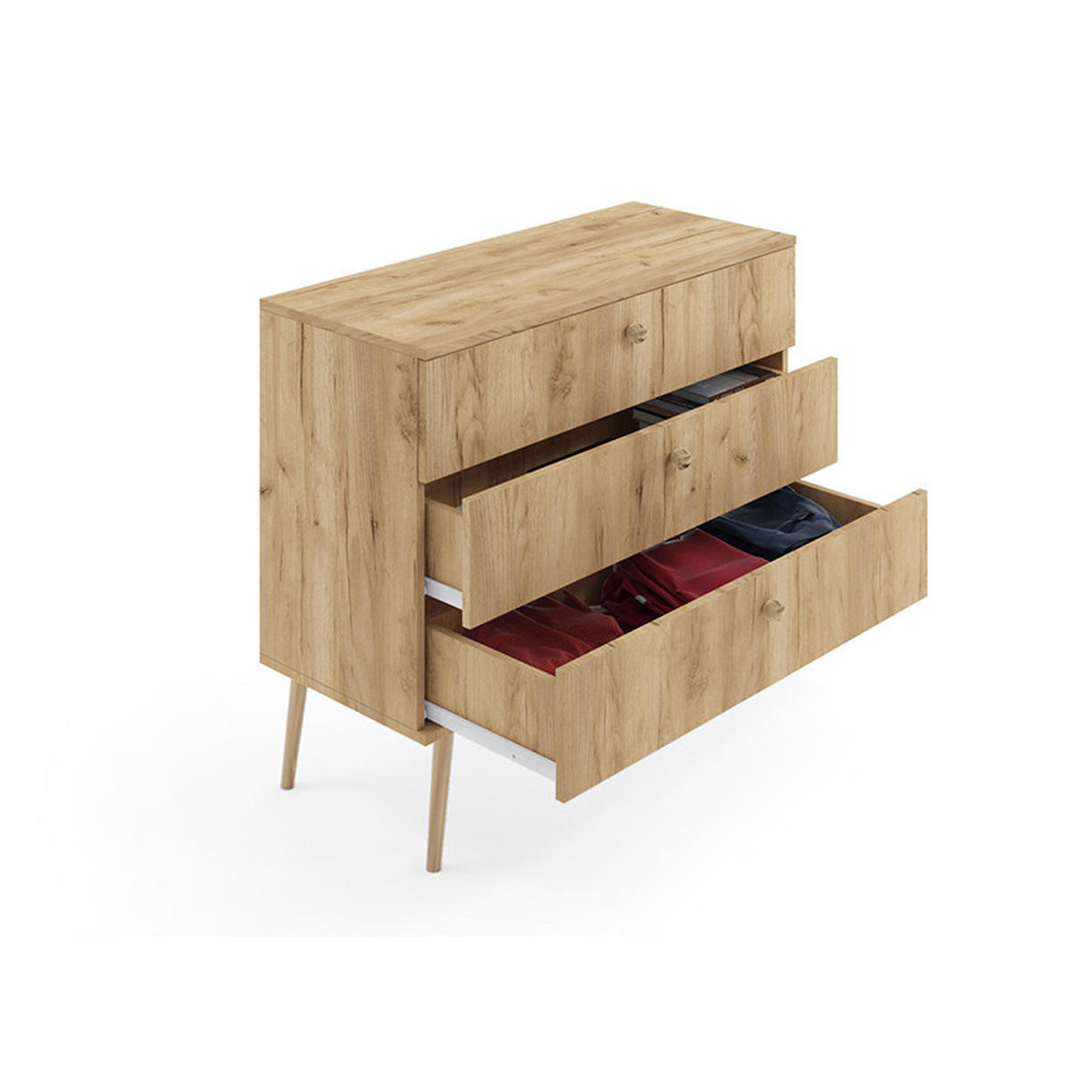 KOMMODE Ikon 100 Braun, Schubladenkommoden - Braun, Holzwerkstoff (100/85/41cm) - Bettso