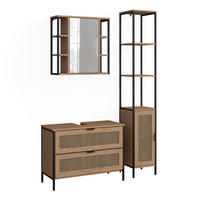 BADMÖBEL-SET Linara, Eiche, 3er Set - Eichefarben, Holzwerkstoff (80/59/35cm) - Vicco