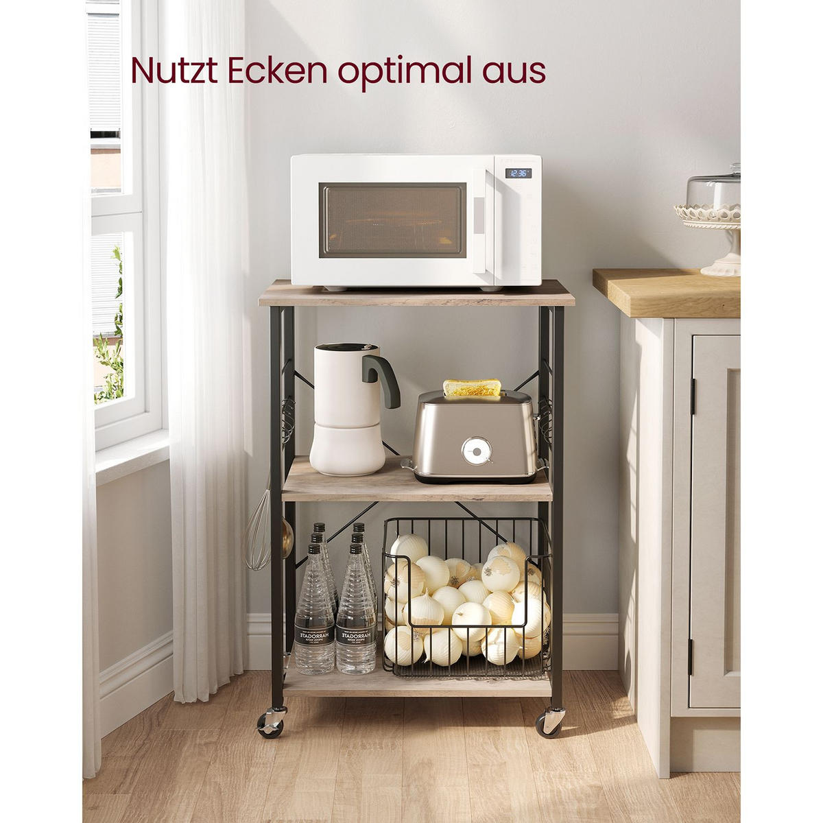 KÜCHENREGAL LISBON - Schwarz, Holzwerkstoff (60/89/40cm) - Hansiro