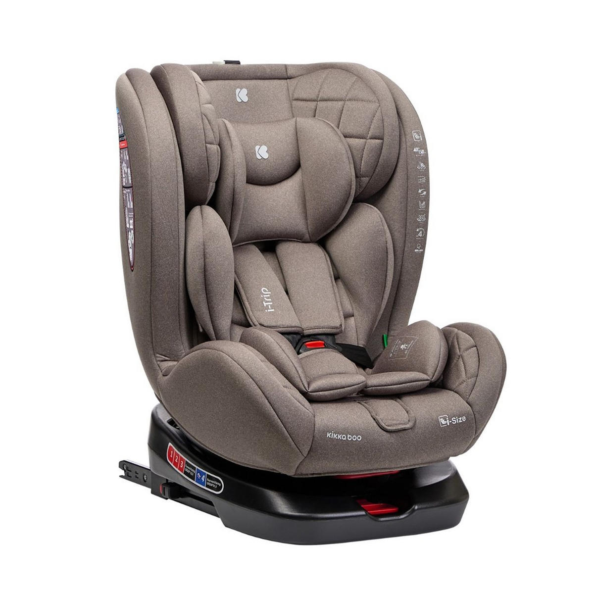 KINDERSITZ i-Trip i-Size beige (40-150 cm) Gruppe 0+/1/2/3 verstellbar Isofix - Beige, Kunststoff (46/62/50cm) - Kikka boo