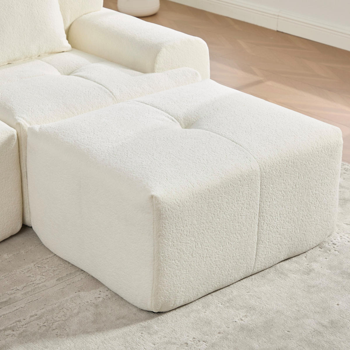 ECKSOFA 97/100/68 cm Beige aus Kordstoff mit modularer Kombination - Beige, Textil (100/97cm) - OKMYHOME