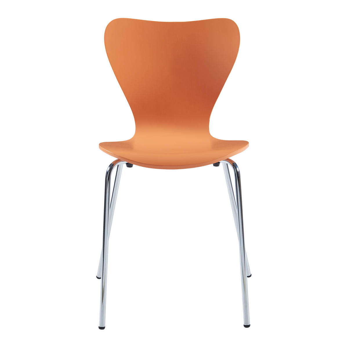 ESSZIMMERSTUHL-SET 4 TLG. Essunga - Chromfarben/Orange, Holz/Metall (48/80/45.5cm) - [en.casa]