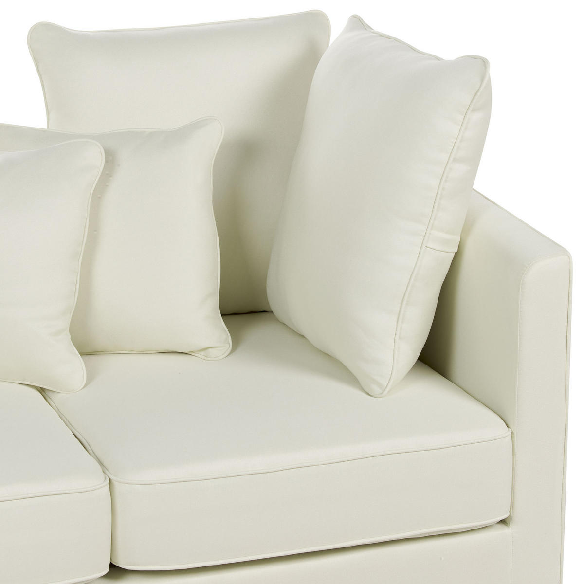 3-SITZER-SOFA cremeweiß Fenstad - Schwarz/Weiß, Textil (200/97/95cm) - Beliani