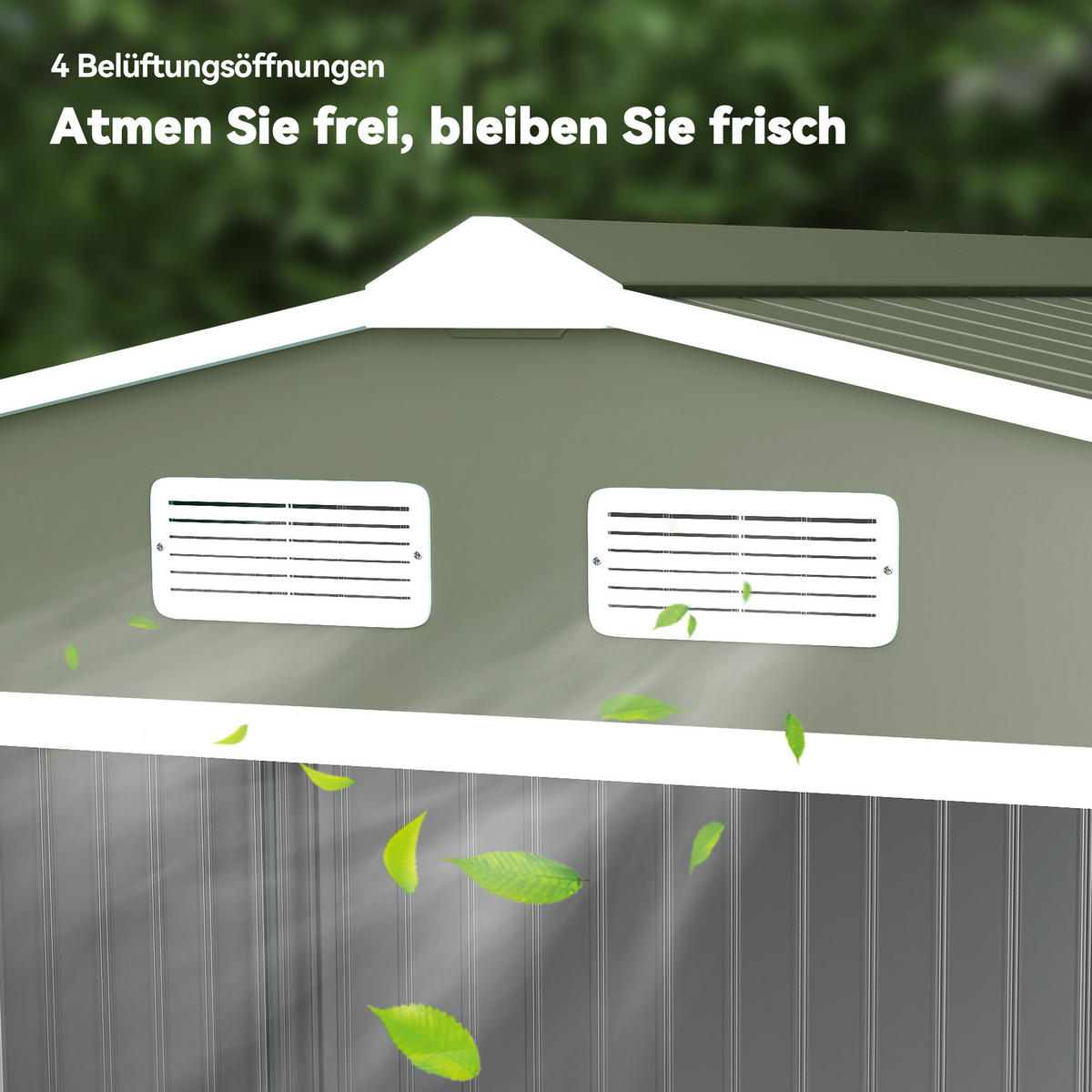 GERÄTEHAUS Gartenhaus Geräteschuppen Gartenschrank Hellgrün 277 x 195 x 192 cm - Hellgrün, Metall (195/192/277cm) - Outsunny