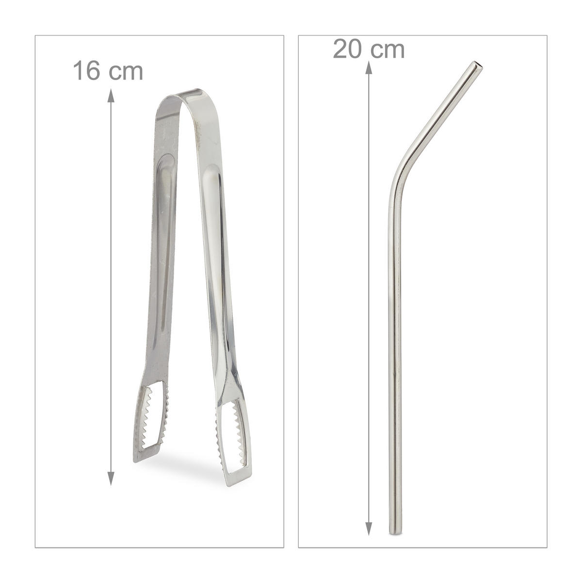 SÚPRAVA pohárov - priehľadné, kov/sklo (16.5/16/12cm) - Relaxdays