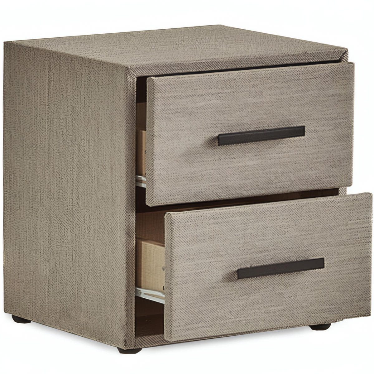NACHTTISCH SEVILLA 49/42/53 cm, Grau, zwei Schubladen - Schwarz/Grau, Holz/Kunststoff (49/53/42cm) - Consilio Concept