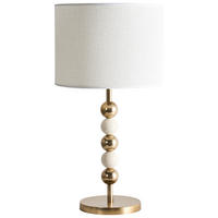 TISCHLAMPE Metall Messing/Beige Loky - Beige/Goldfarben, Textil (30/30/58cm) - Beliani