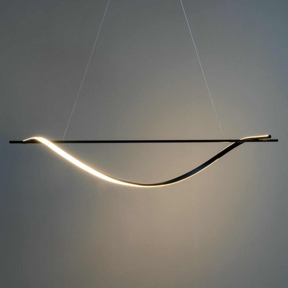 HÄNGELEUCHTE Hilda, Schwarz, 120cm - Schwarz, Metall (120/21/120cm) - KOSILUM