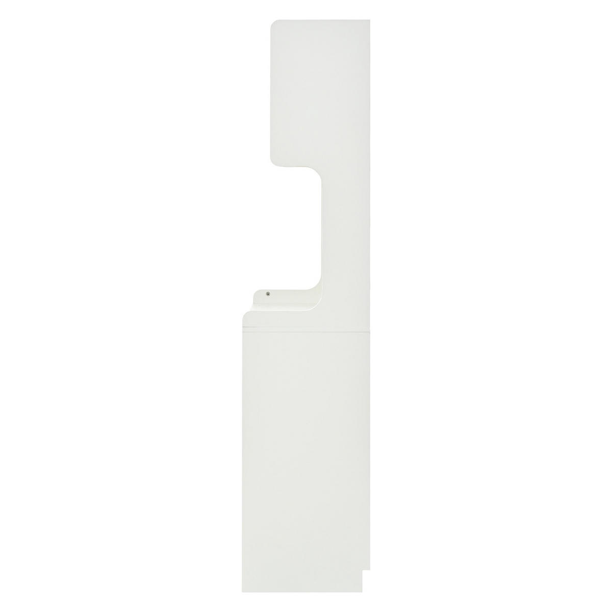 KÜCHENSCHRANK 80/180/40 cm, Holzwerkstoff, Weiß, MIT LED-BELEUCHTUNG, MIT RIFFELGLAS, für Esszimmer und Küche - Weiß, Holzwerkstoff (40/180/80cm) - Rolipo