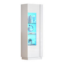 VITRINA 60/40/180 cm iz iverne plošče bela z LED osvetlitvijo - bela, leseni material (60/180/40cm) - BEAOK