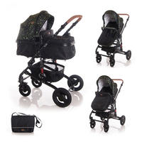 KOMBIKINDERWAGEN Alba 2 in 1 schwarz 2 in 1 Sportsitz Babywanne Gummireifen, einstellbar - Schwarz, Metall (76/58/118cm) - Lorelli