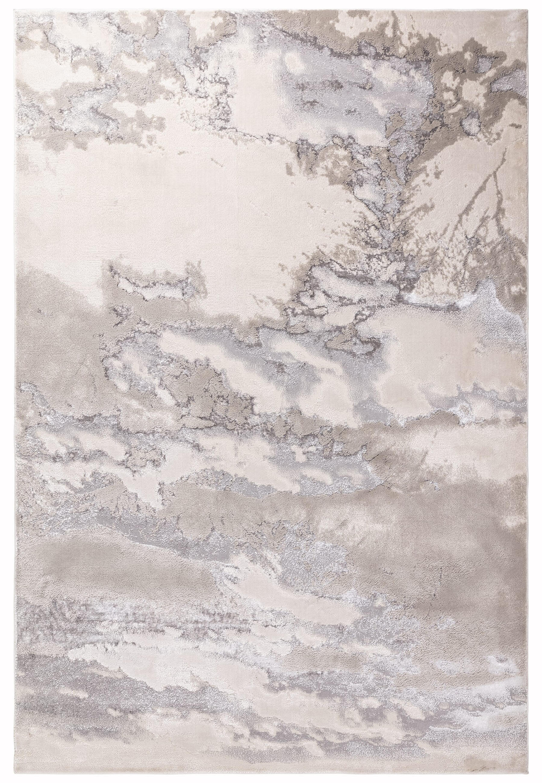 TEPPICH Polyester flachflor abstrakt hochglanz Como-Lecco, Silbergrau 120x170 cm - Silberfarben, Textil (120/170cm) - KADIMA DESIGN