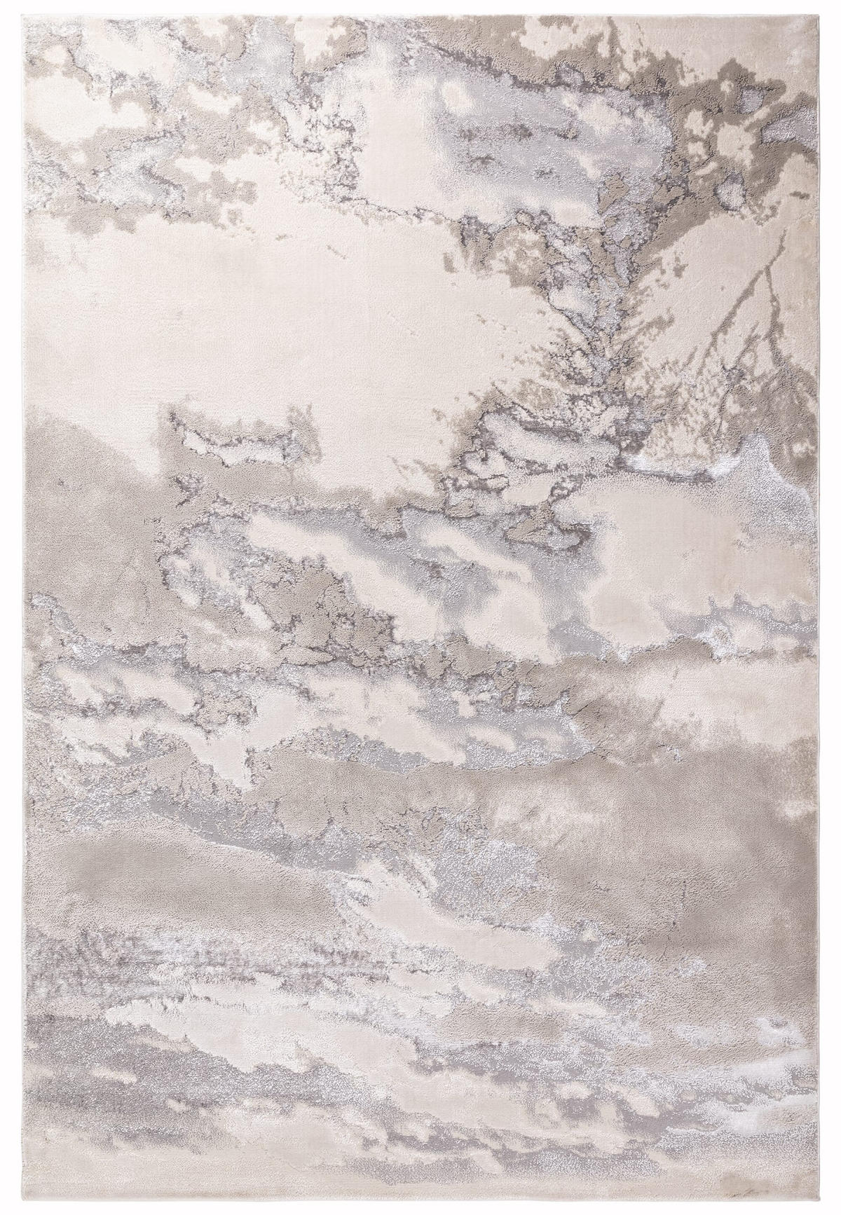 TEPPICH Polyester flachflor abstrakt hochglanz Como-Lecco, Silbergrau 200x290 cm - Silberfarben, Textil (200/290cm) - KADIMA DESIGN