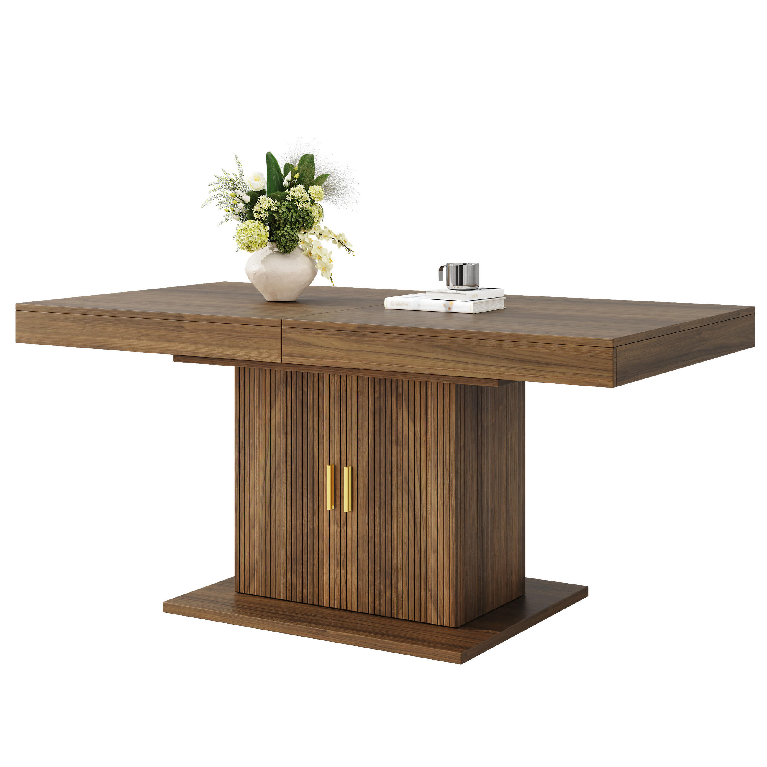 ESSTISCH ausziehbar 140-180/90/75,2 cm mit Stauraum DE-39641 Nussbaum - Walnussfarben, Holzwerkstoff (90/140/75.2cm) - ComfortXL
