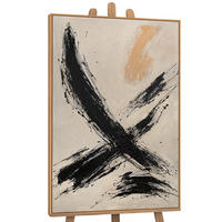 GEMÄLDE Kraft des Pinselstrichs Schattenfugenrahmen Eichefarben 120x80 cm - Eichefarben, Holz (120/80cm) - YS-art gallery