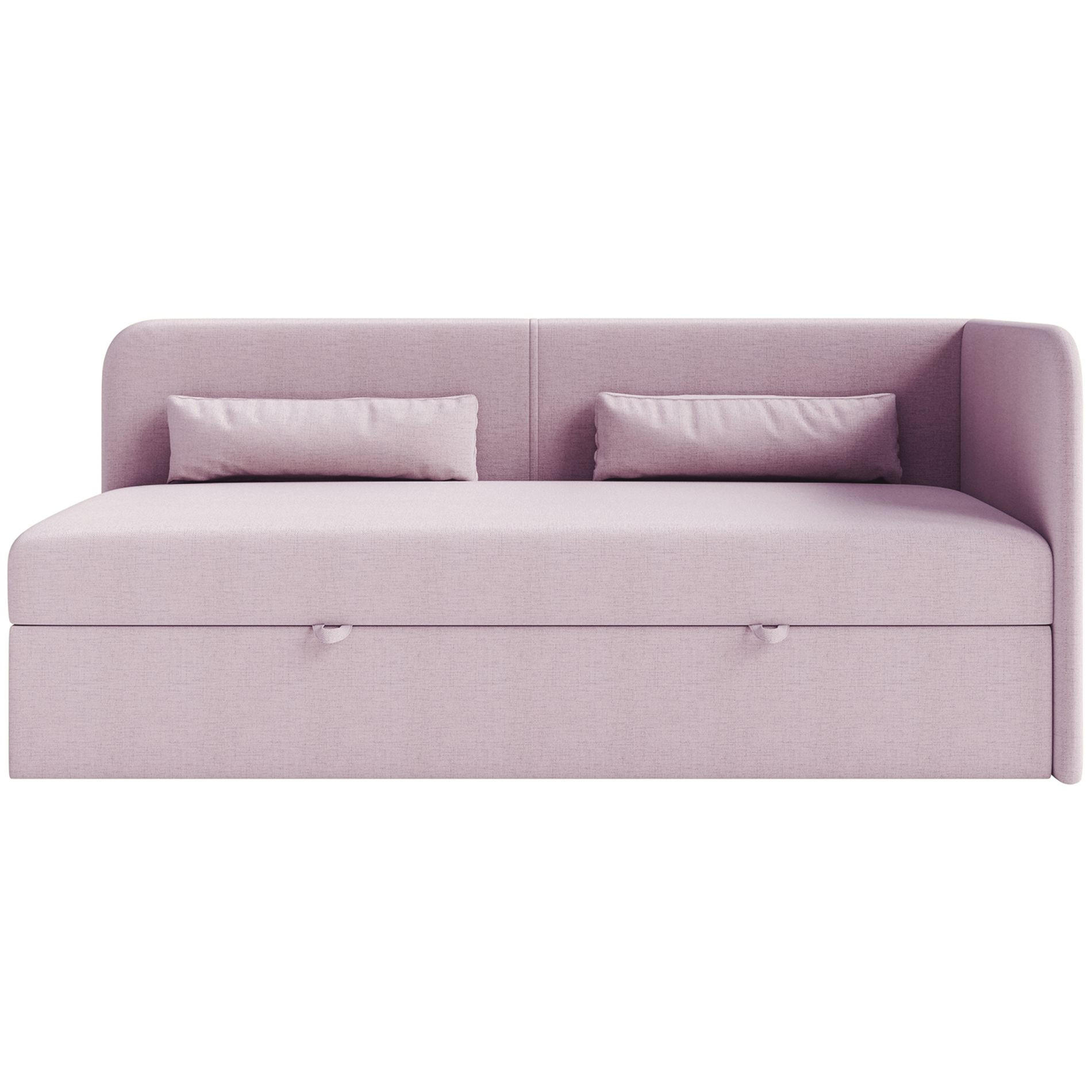 JUGENDBETT Calmmo Rosa mit Chenille-Bezug, Kopfteil rechts - Pink, Textil (90/200cm) - Selsey
