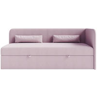JUGENDBETT Calmmo Rosa mit Chenille-Bezug, Kopfteil rechts - Pink, Textil (90/200cm) - Selsey