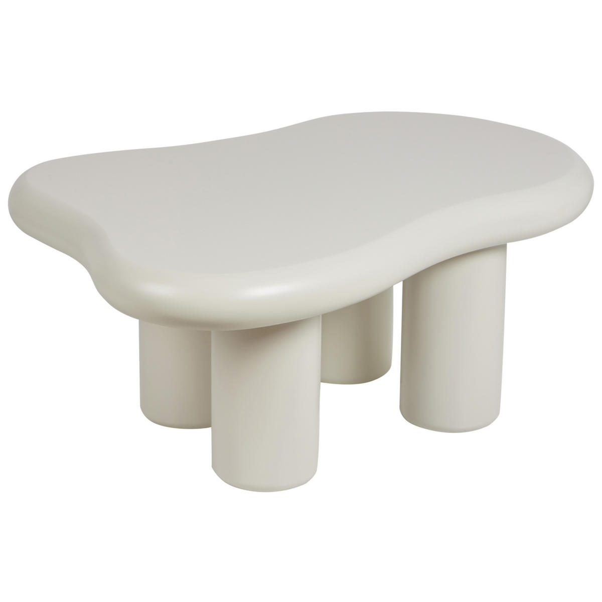 COUCHTISCH weiß asymmetrisch 92/67 cm Ondle - Weiß, Holzwerkstoff (67/92/40cm) - Beliani