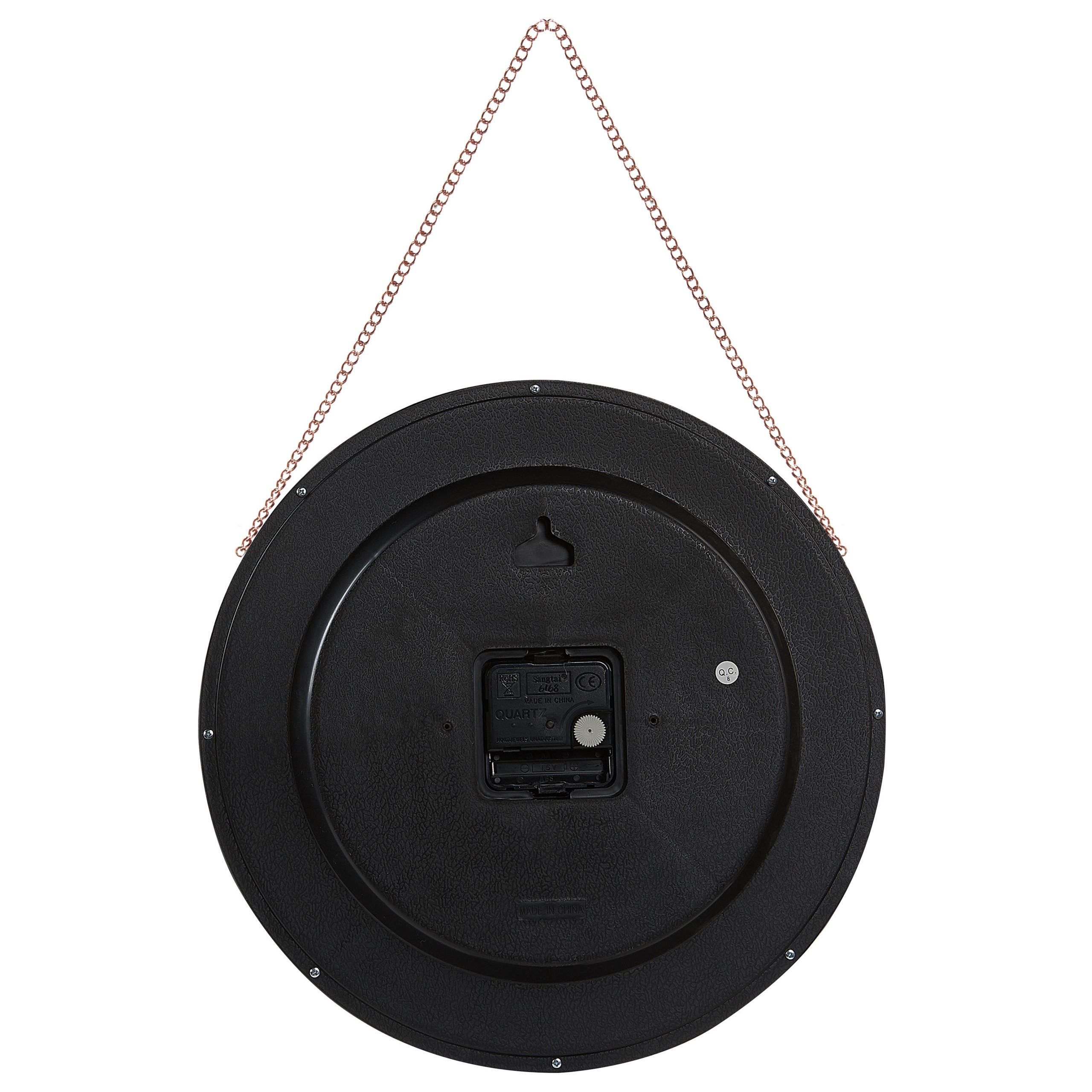 WANDUHR Kunststoff schwarz/kupfer Bezas - Schwarz, Kunststoff (30/48/4cm) - Beliani