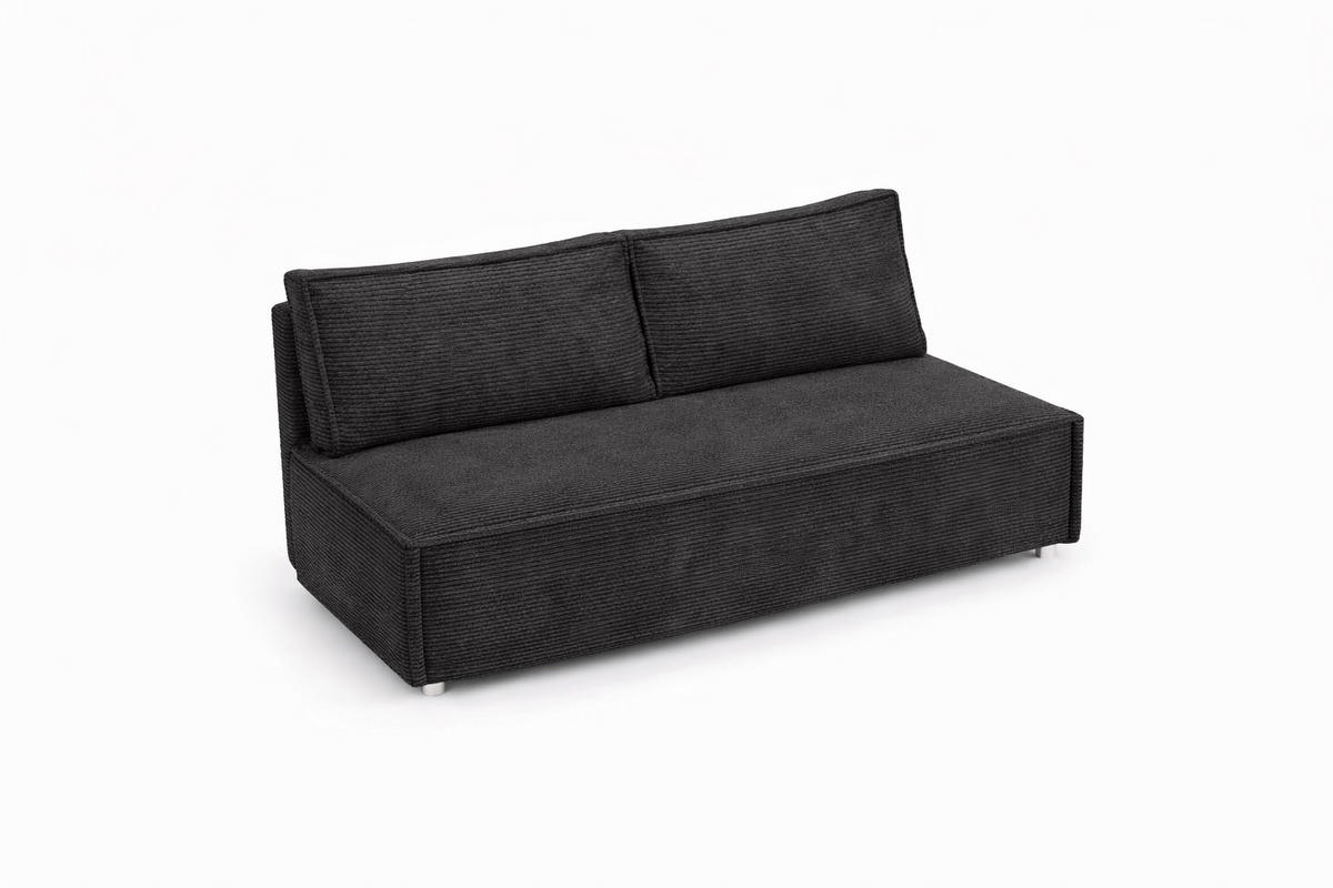 SCHLAFSOFA Mit Bettkasten DUO, Stoff Poso, Graphit - Graphitfarben, Holz (198/89/90cm) - Kaiser Möbel