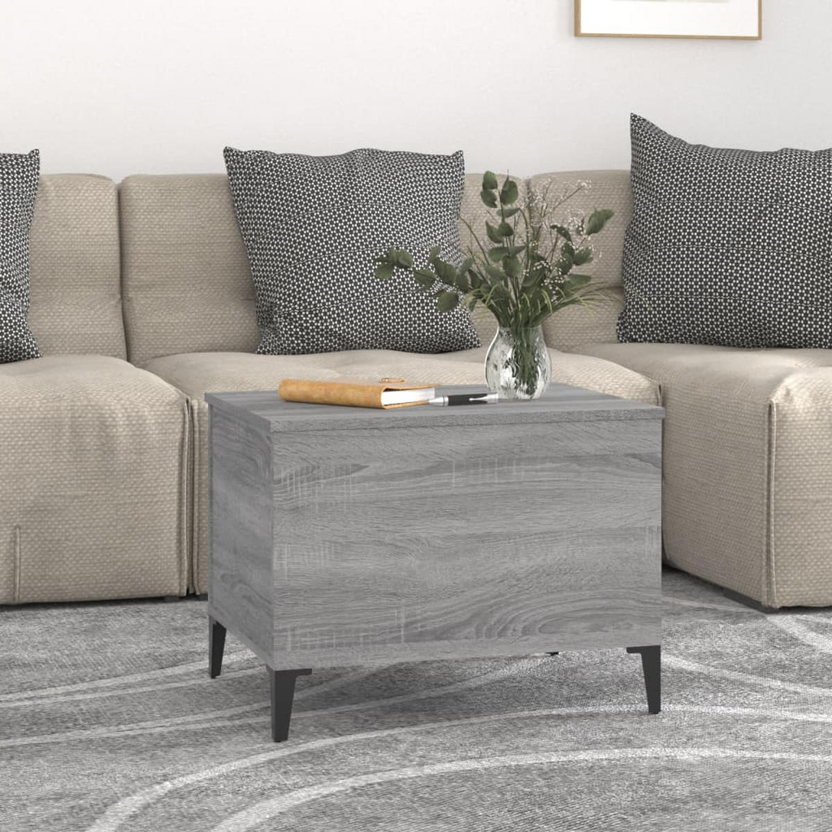 COUCHTISCH Grau Sonoma 60x44,5x45 cm Holzwerkstoff - Grau, Holzwerkstoff (60/44.5/45cm) - furnicato