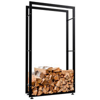 KAMINHOLZREGAL 80/25/150 cm Metall Schwarz - Schwarz, Metall (80/150/25cm) - CLP
