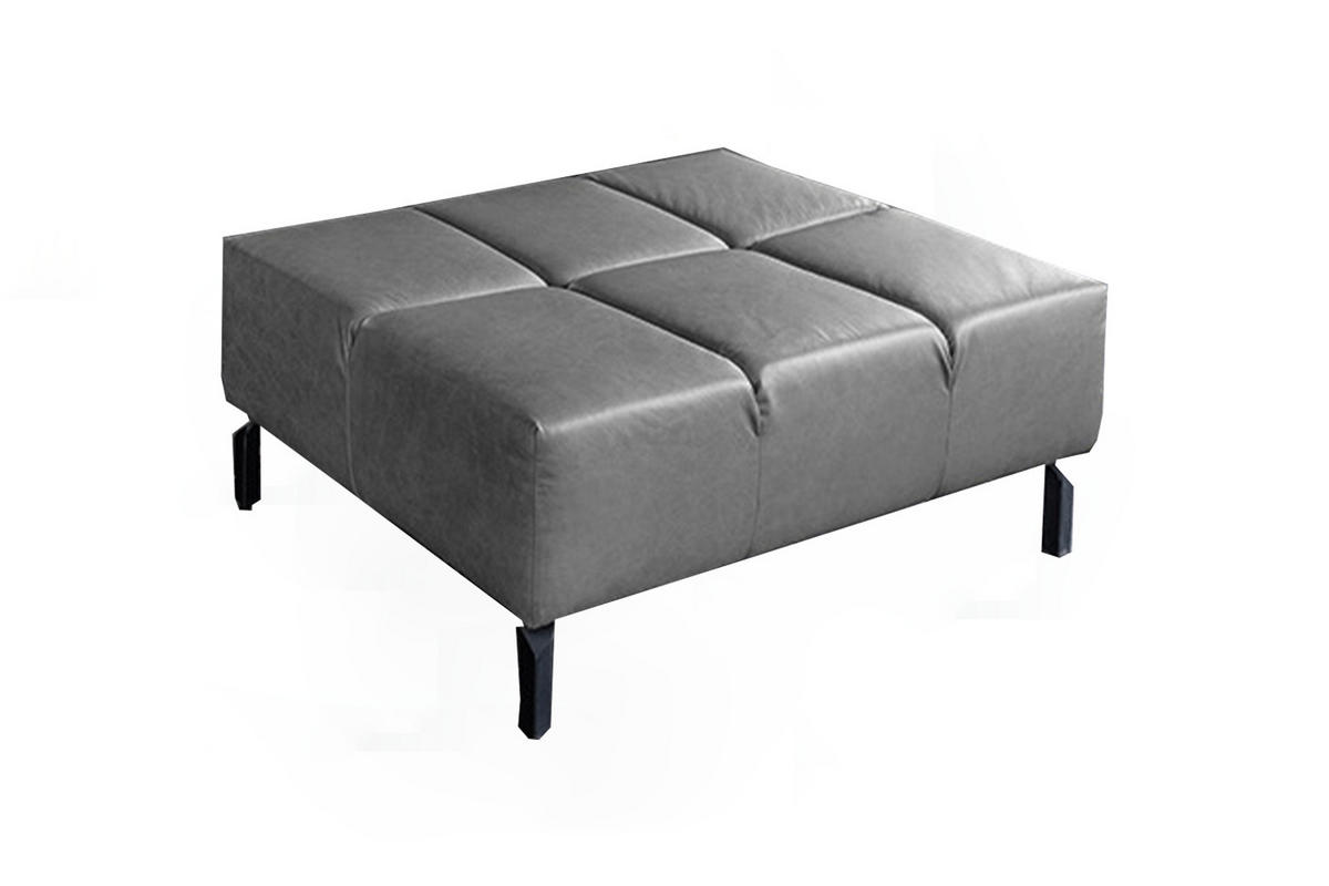 POLSTERHOCKER NELSON Anthrazit Leder - Anthrazit, Leder (107/43/71cm) - KAWOLA