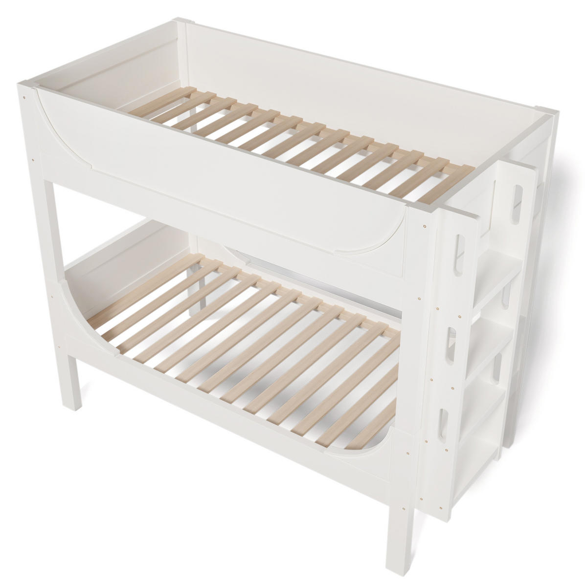 ETAGENBETT 90/200 cm Weiß, trennbar mit flexibel montierbarer Leiter - Weiß, Holzwerkstoff (90/200cm) - Flora Grace