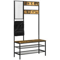 GARDEROBENSTÄNDER - Braun, Holzwerkstoff/Metall (40/185/100cm) - HOMCOM