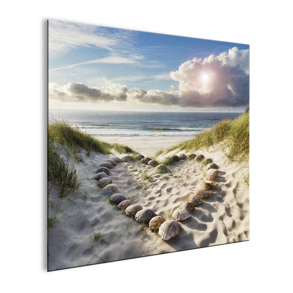 GLASBILD 30×30 cm Strand - Beige, Glas (30/30cm) - artissimo