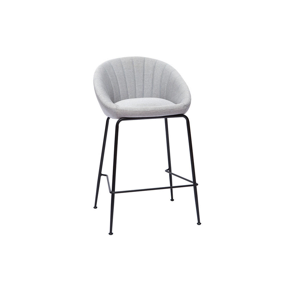 Thumbnail - Miliboo Barhocker, Hellgrau, Textil, 50.5x88.5x51 cm, Esszimmer, Barmöbel, Barhocker