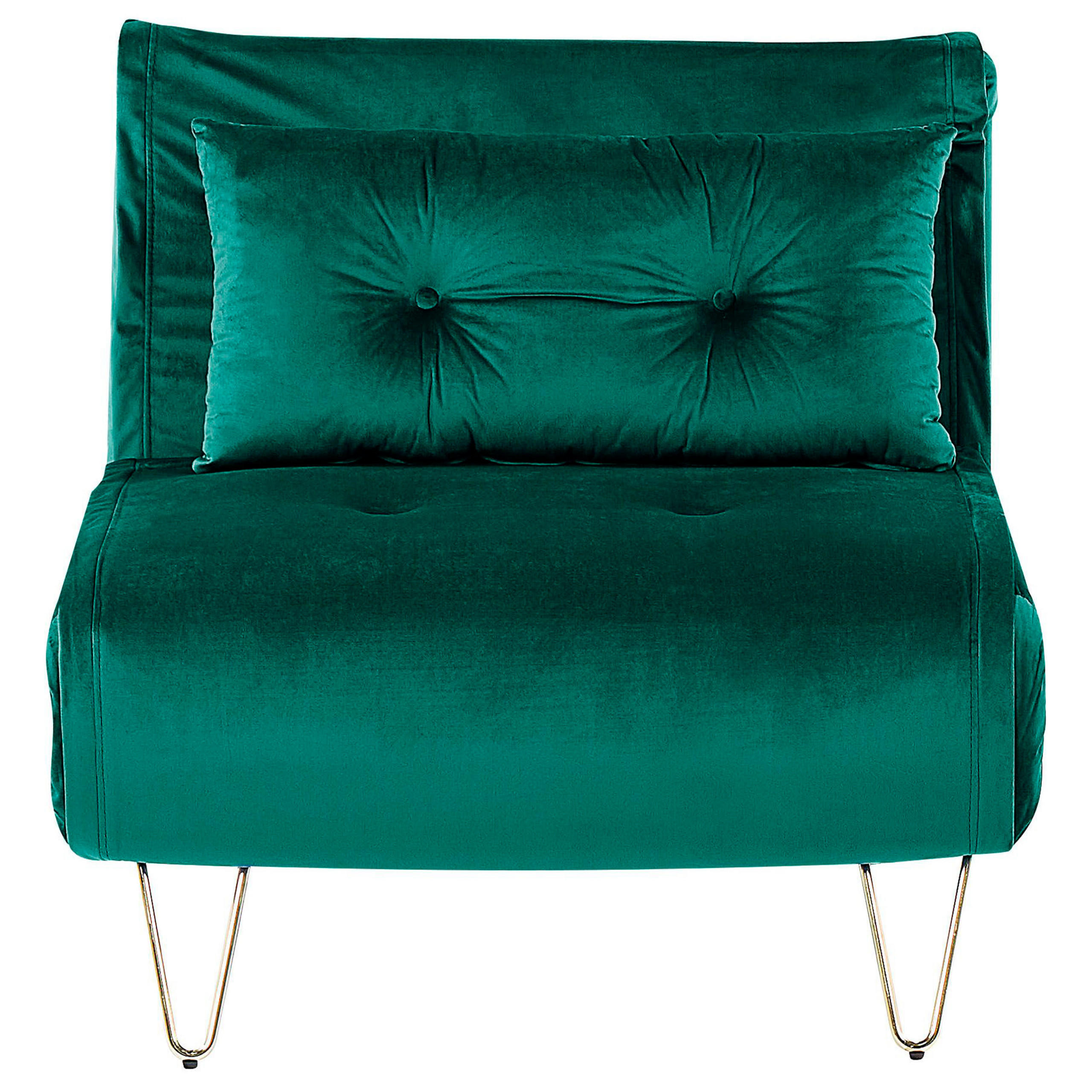 SCHLAFSOFA Samtstoff Dunkelgrün Vestfold - Dunkelgrün, Textil (85/81/78cm) - Beliani