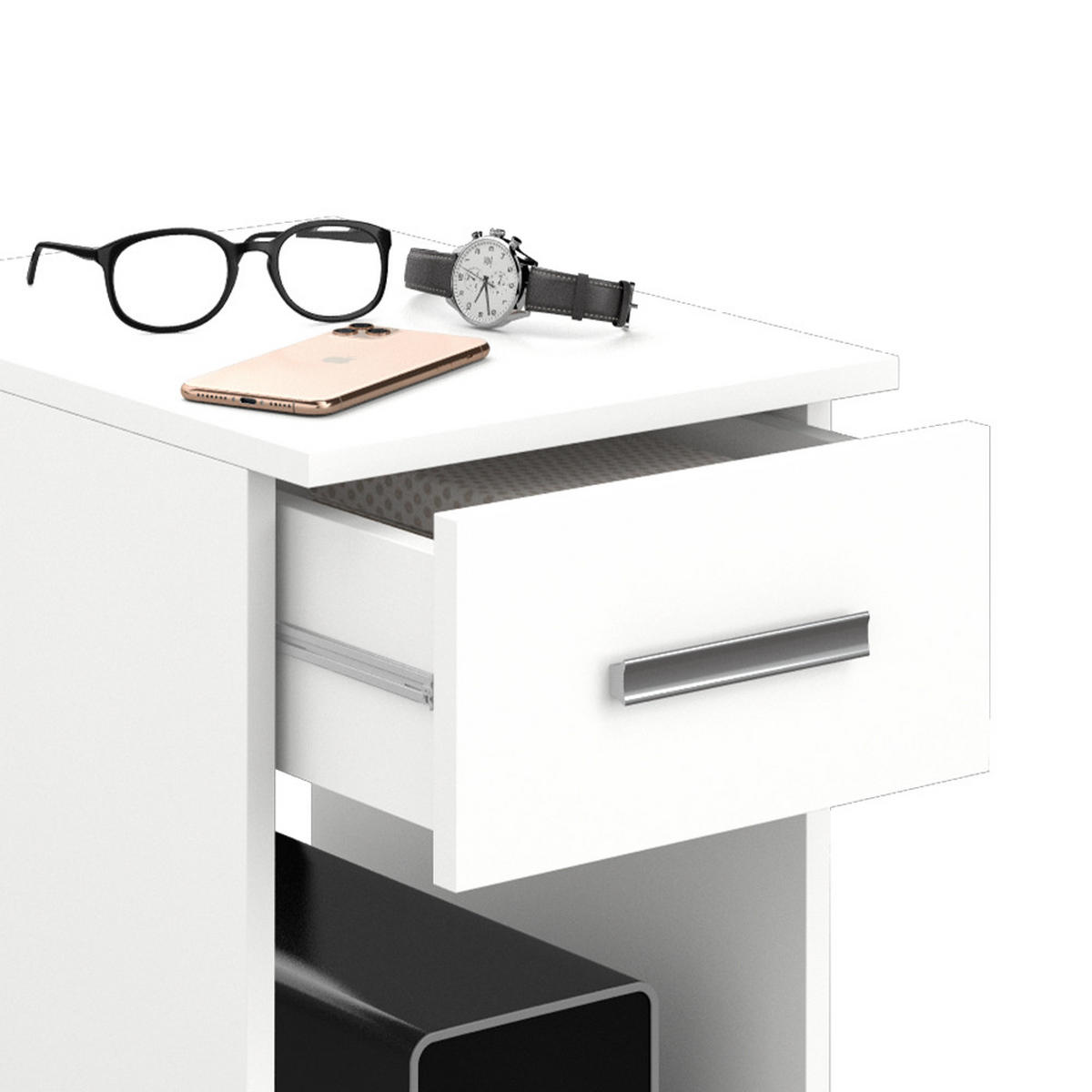 PC-SCHRANK Odin Weiß 35.1 x 45 cm - Weiß, Holzwerkstoff (45/35.1/77cm) - Vicco