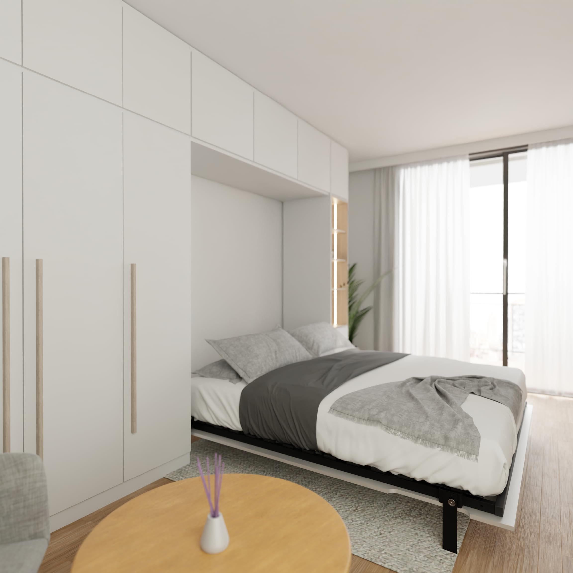 SCHRANKBETT Morphy Einbaubares 180x200 Vertikal - Weiß, Holz (180/200cm) - WallBedKing