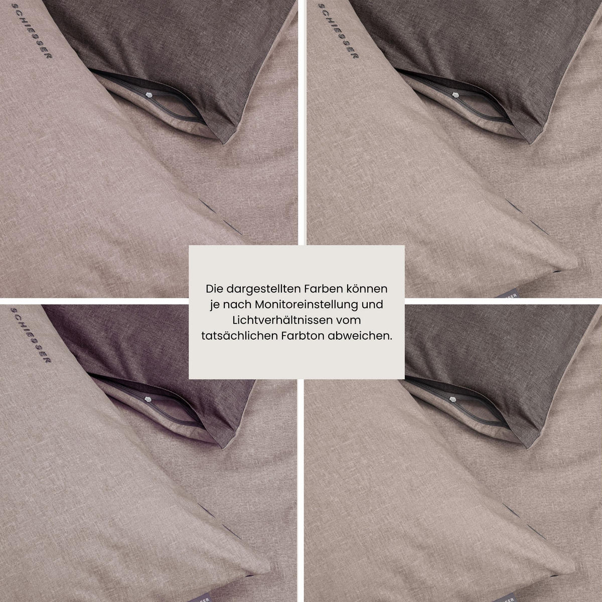 BETTWÄSCHESET Doubleface Renforcé 2-teilig 135x200 cm Taupe-Dunkelgrau - Dunkelgrau, Textil (135/200cm) - SCHIESSER