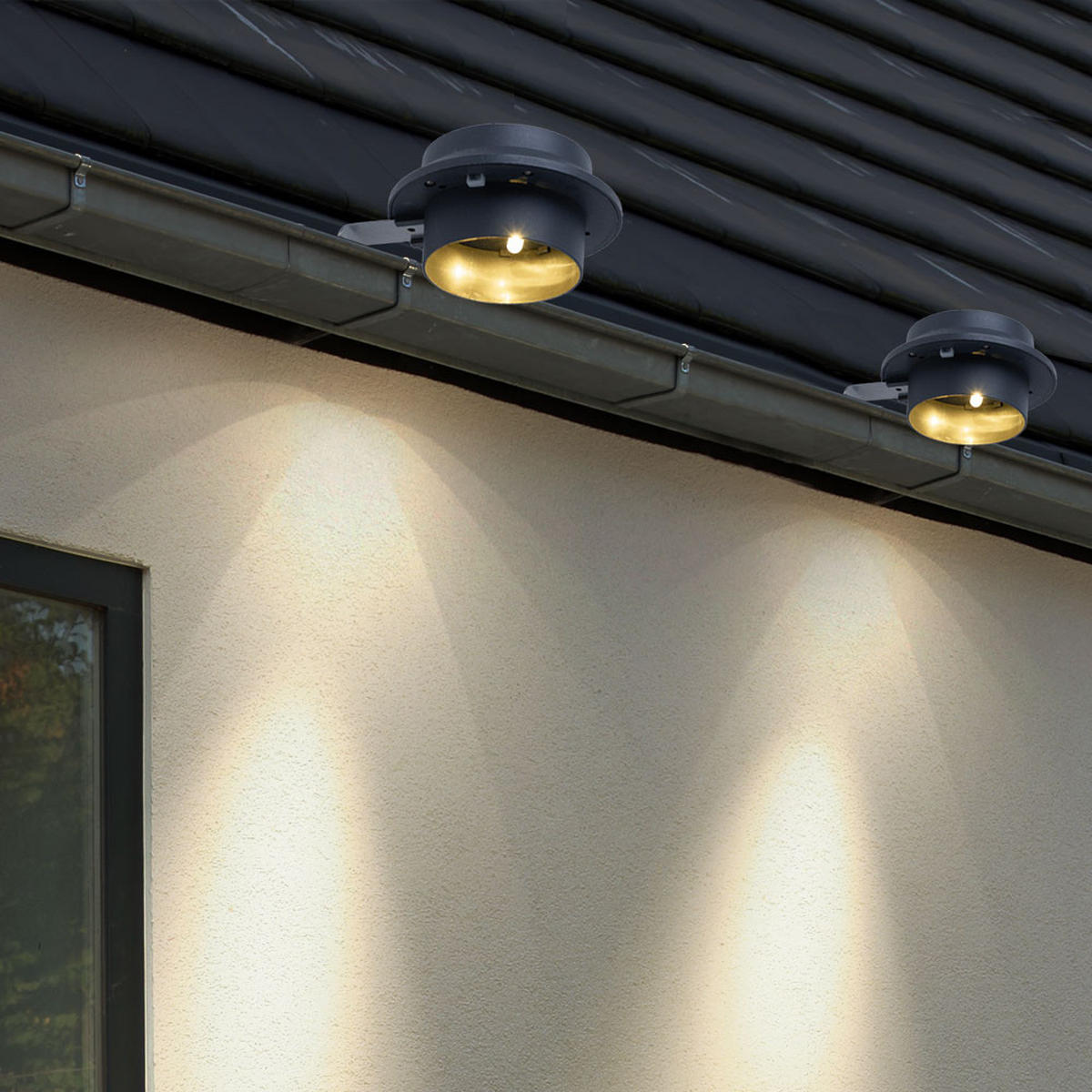 LED AUSSENLEUCHTE Solar Dachrinnenleuchte Anthrazit 4er Set - Anthrazit, Kunststoff/Metall (11.6/6/16cm)