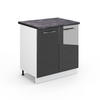 SPÜLENUNTERSCHRANK Fame-Line Anthrazit Hochglanz 80 cm, AP Anthrazit - Anthrazit/Weiß, Holzwerkstoff (80/82/60cm) - Vicco