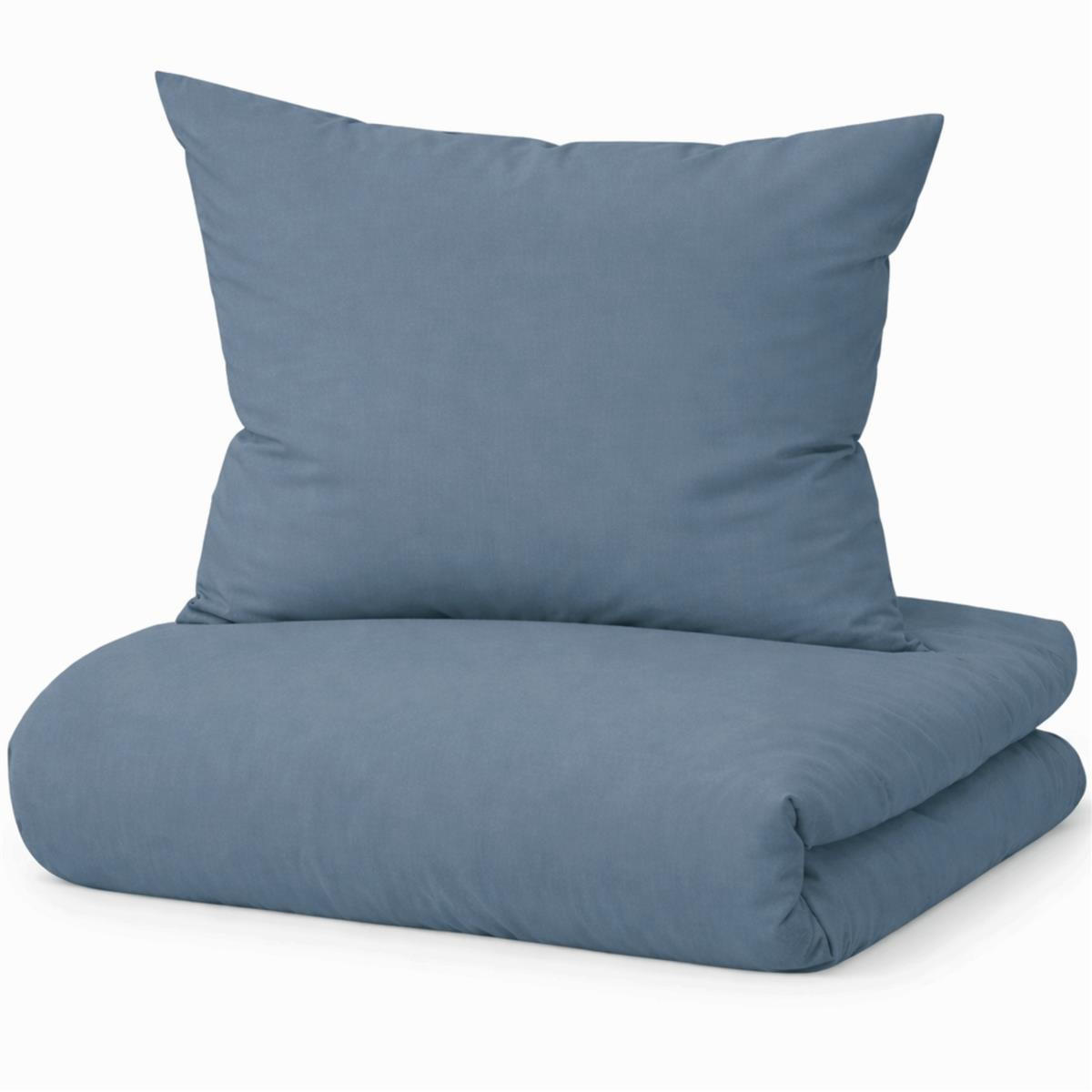 BETTWÄSCHE Mako Satin 135x200 cm aus 100% Baumwolle mit Reißverschluss, Uni Bettbezug 135 x 200 - Blau - Blau, Textil (135/200cm) - Carpe Sonno