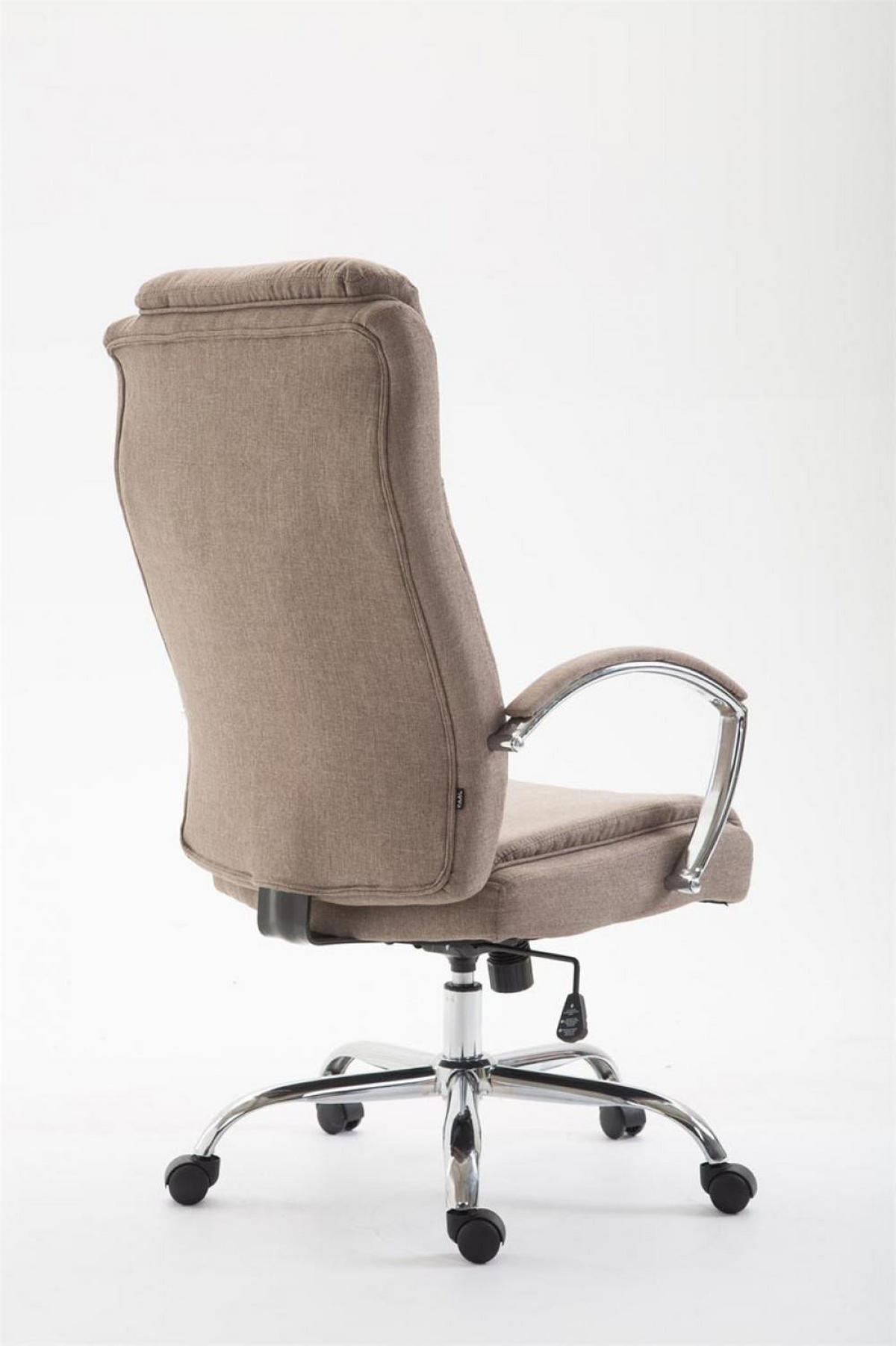 CHEFSESSEL Stoff taupe - Taupe/Chromfarben, Textil/Metall (65/115/73cm) - CLP
