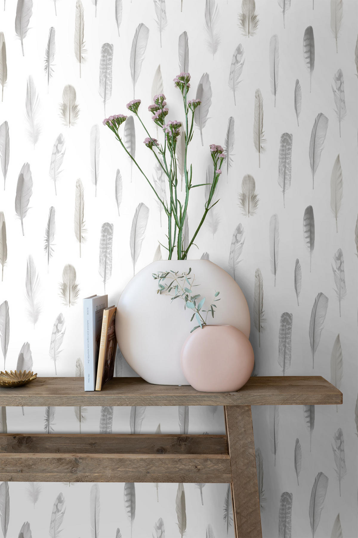 TAPETE Federn 53 cm x 10.05 m - Beige, Papier (53/1000cm) - ESTAhome