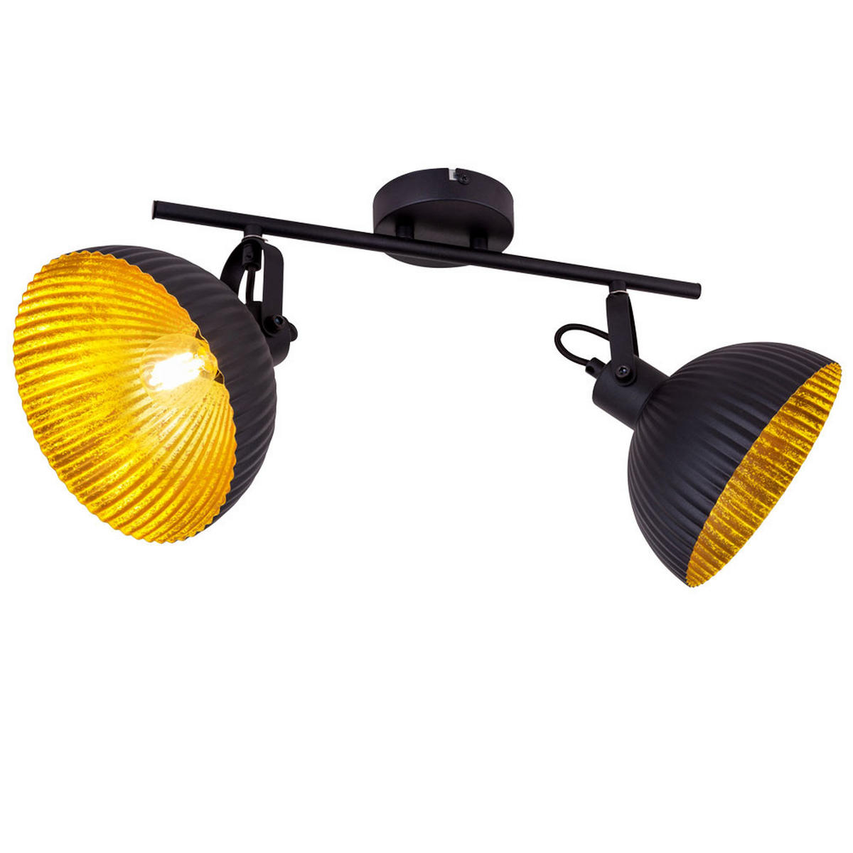 DECKENLEUCHTE Metall Schwarz-Gold - Schwarz, Metall (40/18/22cm) - Globo Lighting