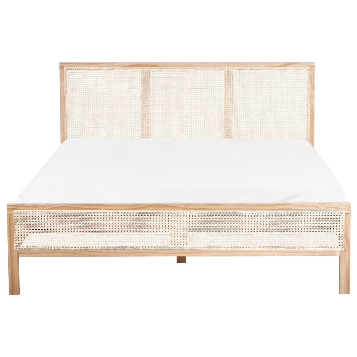 BETT mit Lattenrost 160/200 cm Kiefernholz Hellbraun Salernas - Hellbraun, Holz (160/200cm) - Beliani